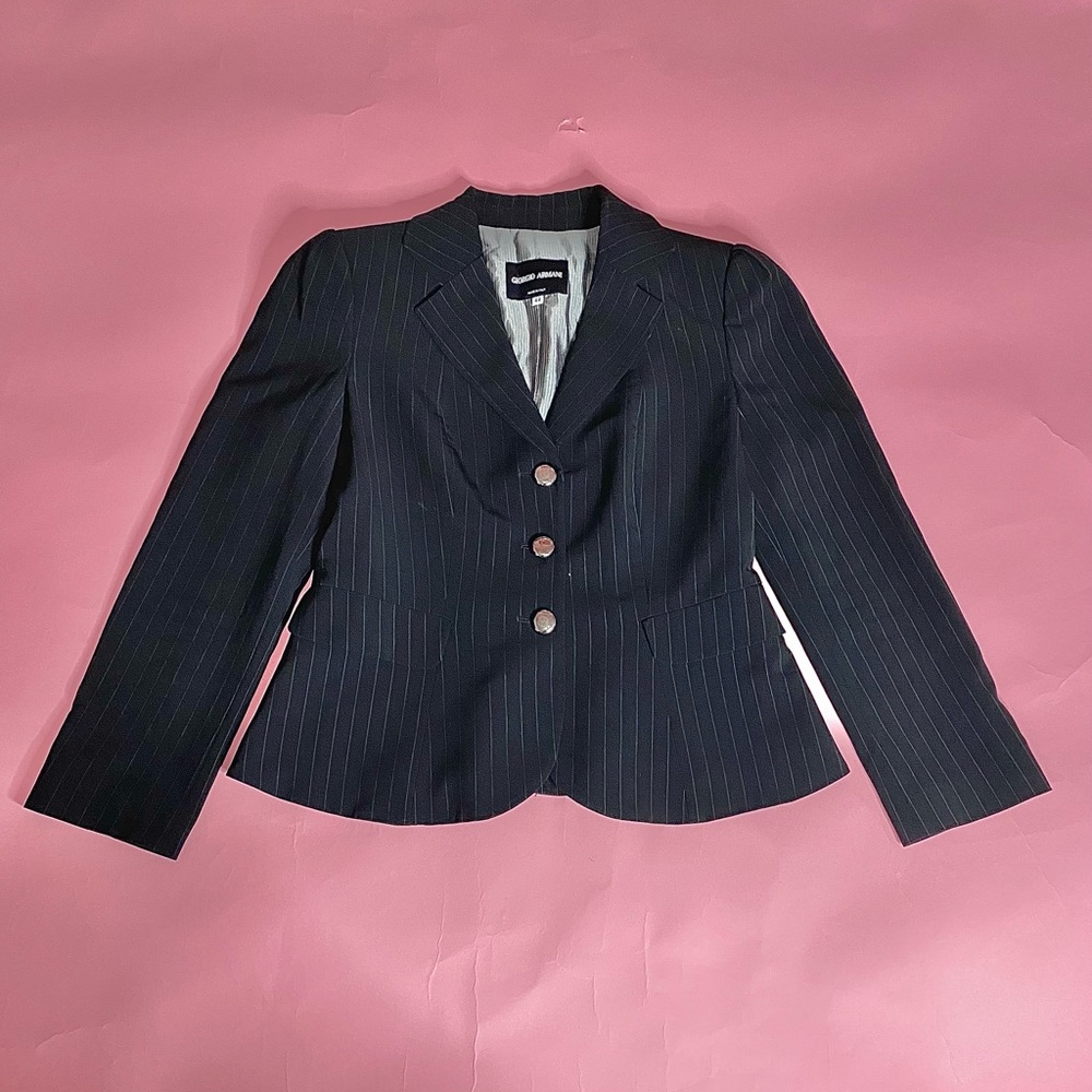 vintage giorgio armani pin stripe blazer